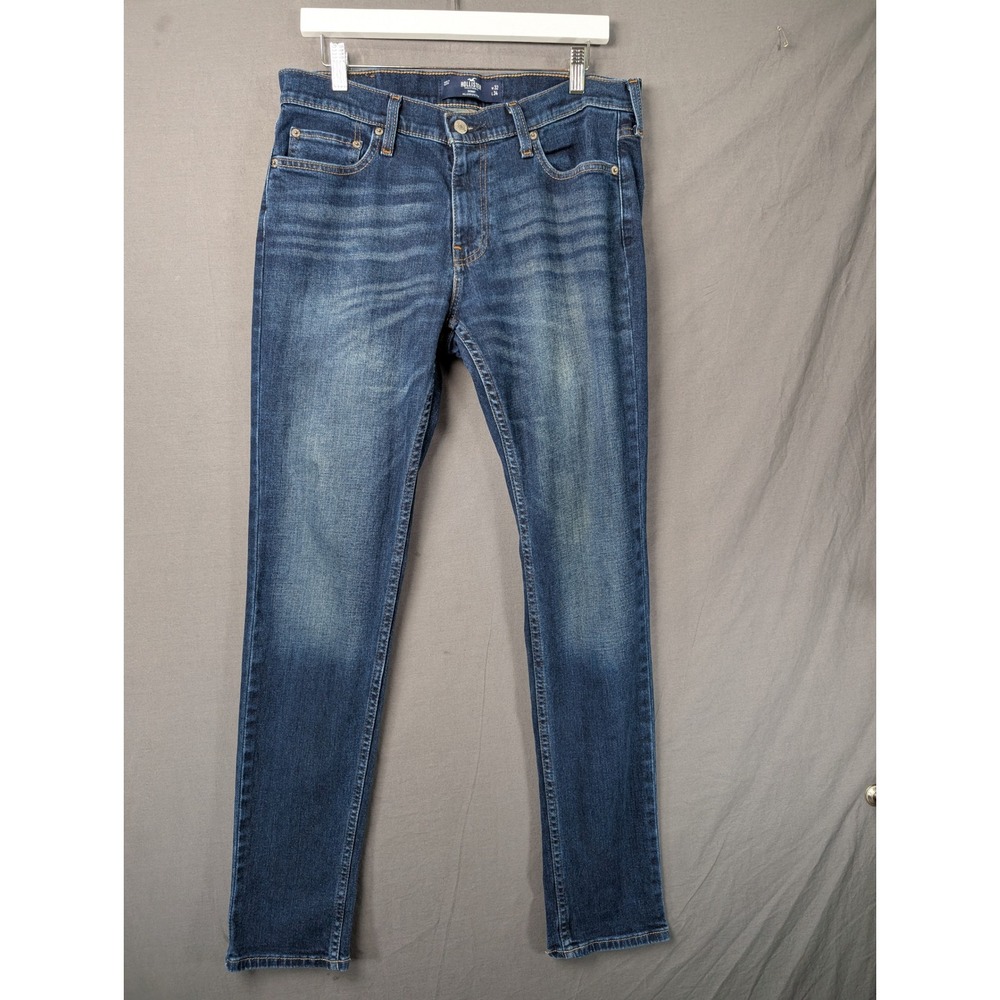 Hollister Mens Skinny Epic Flex Jeans Dark Wash Blue‎ Denim 32x34
